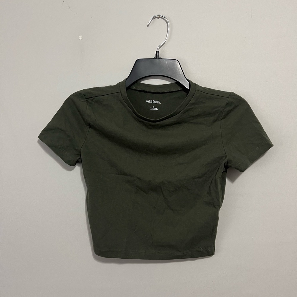 Wild Fable Dark Green Crop Top